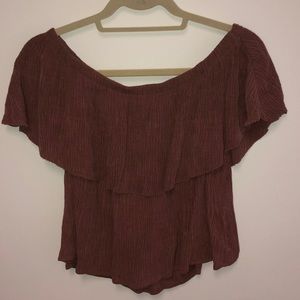 Mauve Off The Shoulder Top